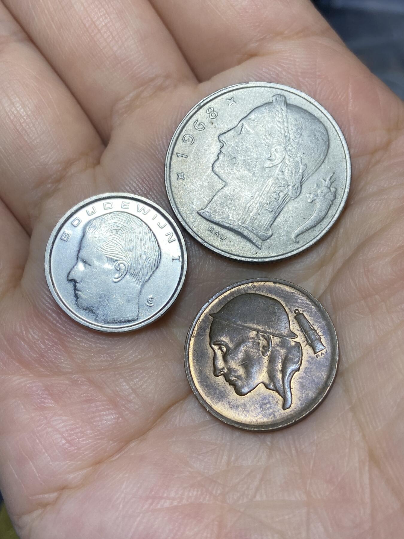 2025年第七十一场(总第九十七场）外国好品散币(免佣金) 比利时🇧🇪3枚：1990年1法郎，1968年5法郎，1966年50分