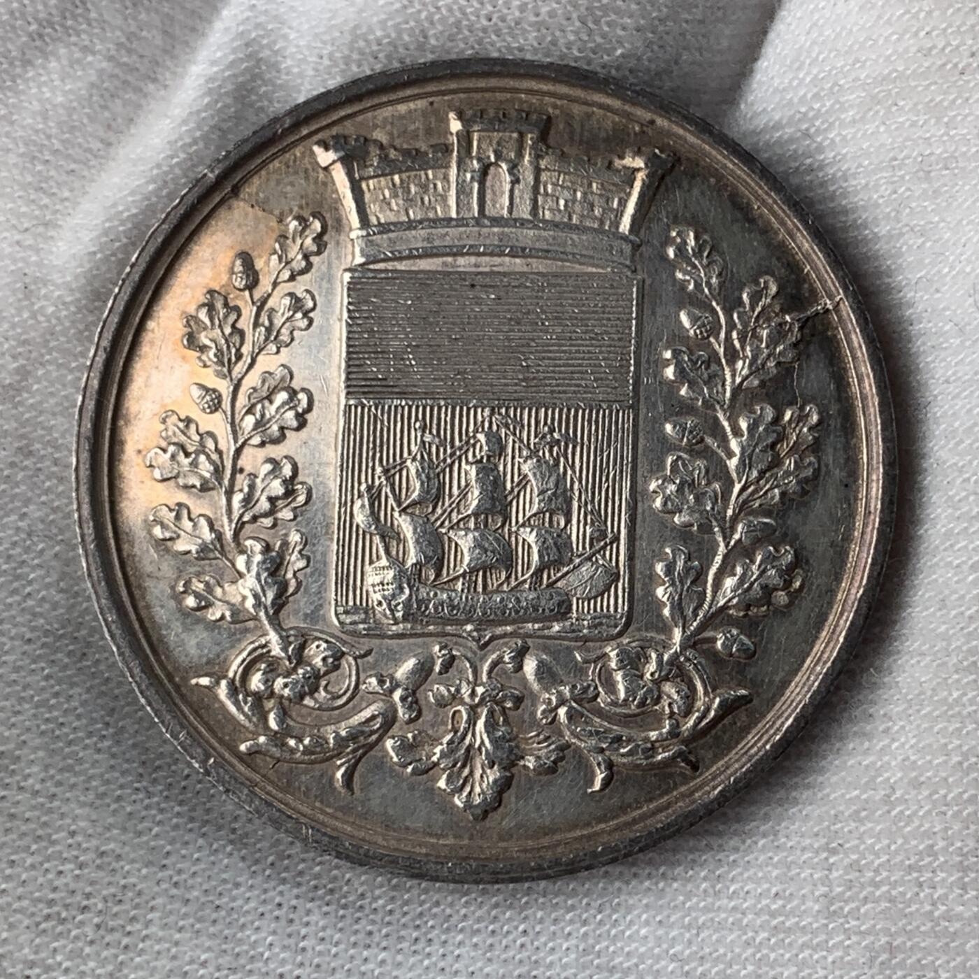 掌中浮雕-藏着的欧洲第032场 法国1845年塞纳圆形代币 , 32mm ,15.4g 