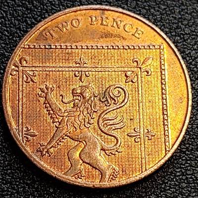 泉币菌-第63场-精品场 - 铜光美品 英国2便士 铜币 威尔士皇冠 狮子雄狮 
