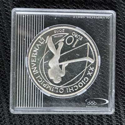 道一币馆币章第一百三十九场 - 意大利2005年06年都灵冬奥会-冰球10欧元精制银币 22g 925S 40000