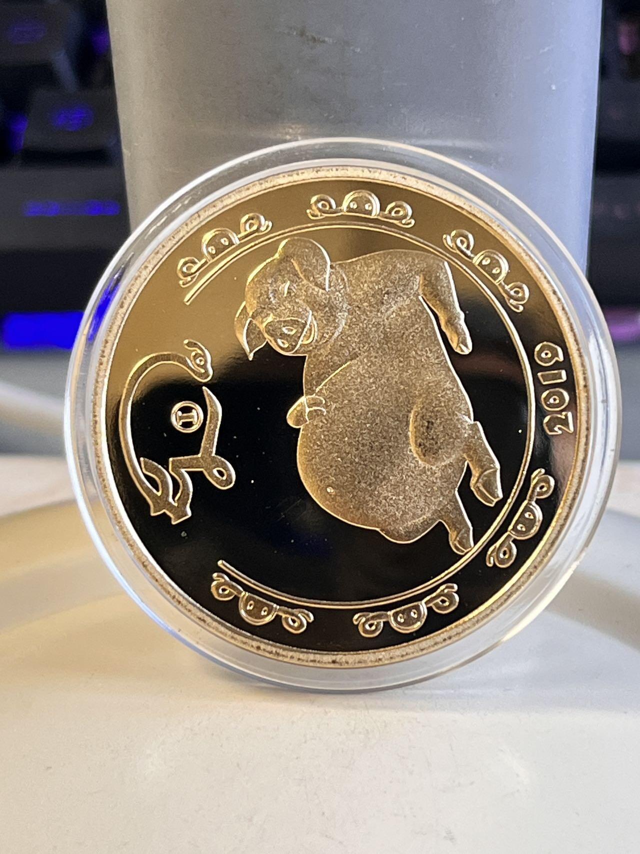 第168期拍卖【长期征集拍品】 朝鲜2019年中国生肖系列富态猪精制纪念铜币