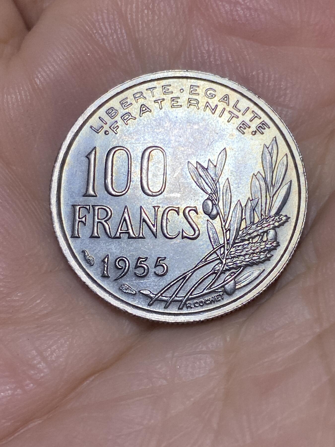 2025年第七十一场(总第九十七场）外国好品散币(免佣金) 好品–法国🇫🇷1955年100法郎