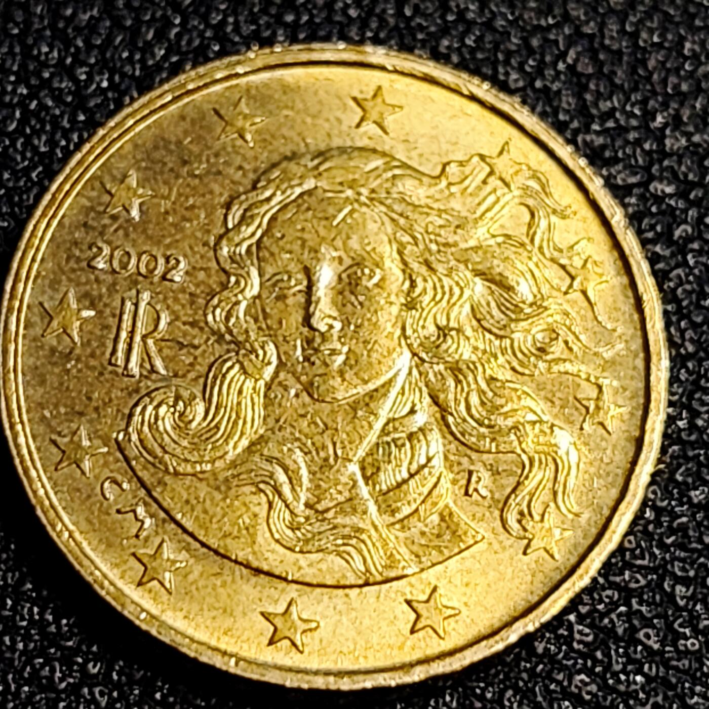 泉币菌-第64场-精品场 欧元 意大利2002年10欧分铜币 女神维纳斯 19.75MM