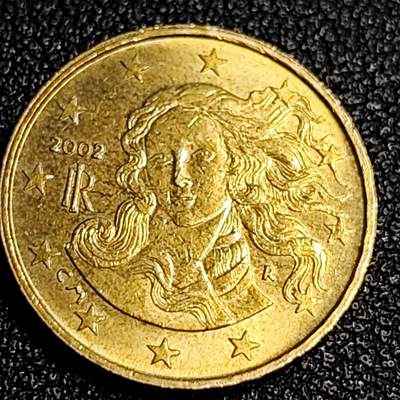 泉币菌-第64场-精品场 - 欧元 意大利2002年10欧分铜币 女神维纳斯 19.75MM
