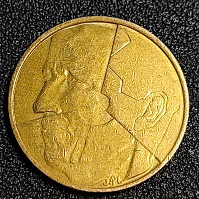 泉币菌-第64场-精品场 1986年 比利时早期5法郎铜币 分裂的人格 