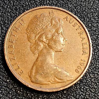 泉币菌-第63场-精品场 美品 1966年 英属澳大利亚2分铜币 伞蜥蜴斗篷蜥 21.5mm
