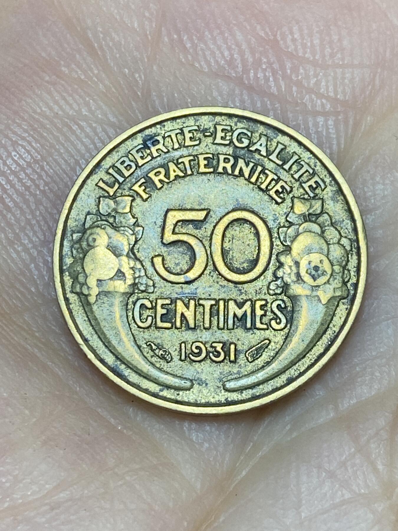 2025年第七十一场(总第九十七场）外国好品散币(免佣金) 法国🇫🇷1931年50生丁(铝青铜材质，首发年)