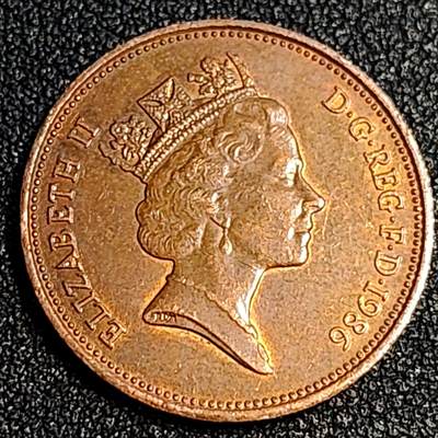 泉币菌-第64场-精品场 美品 1986年 英国2便士铜币 威尔士皇冠 25.9mm