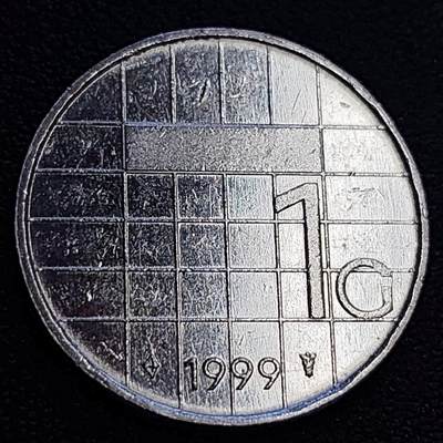 泉币菌-第63场-精品场（冲刺百粉，百粉继续福利） - 1999年 荷兰王国1盾镍币 贝娅特丽克丝头像 入欧前 已绝版 25mm