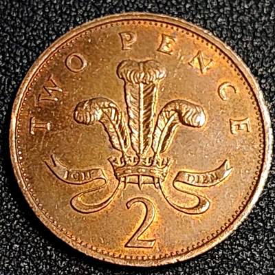 泉币菌-第64场-精品场 - 美品 1986年 英国2便士铜币 威尔士皇冠 25.9mm