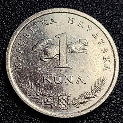 泉币菌-第63场-精品场 克罗地亚1库纳铜镍币，夜莺，22.5mm