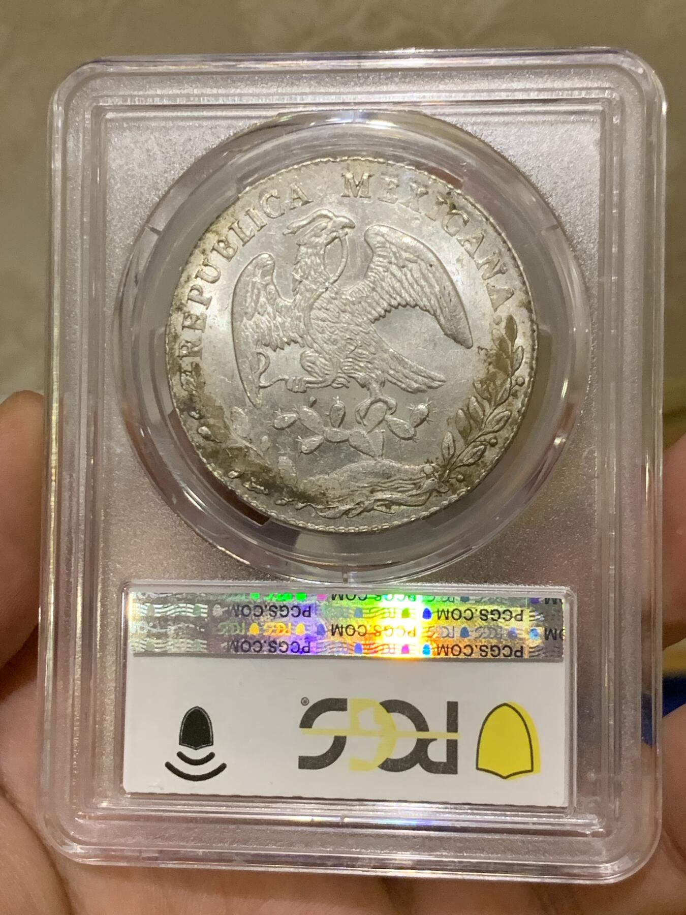 《竞宝斋》第405场 周日，周一，2场连拍 （全场包邮） PCGS MS63 墨西哥 1886 PI LC 鹰洋 8瑞尔 高分极少 同分2 更高分3
