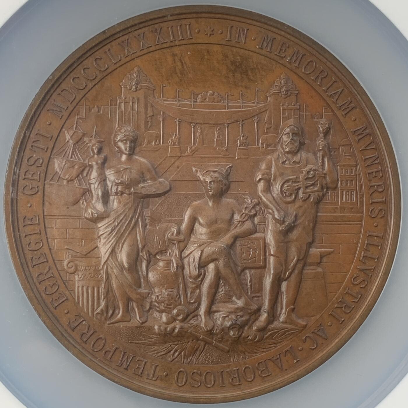 掌中浮雕-藏着的欧洲第032场 1883年阿姆斯特丹市长Gijsbertus van Tienhoven铜章，75mm，J. Elion雕刻