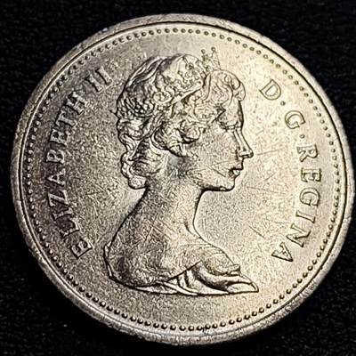 泉币菌-第63场-精品场 高币值 加拿大1986年1/4加拿大元 伊丽莎白二世 驯鹿直径 24mm 