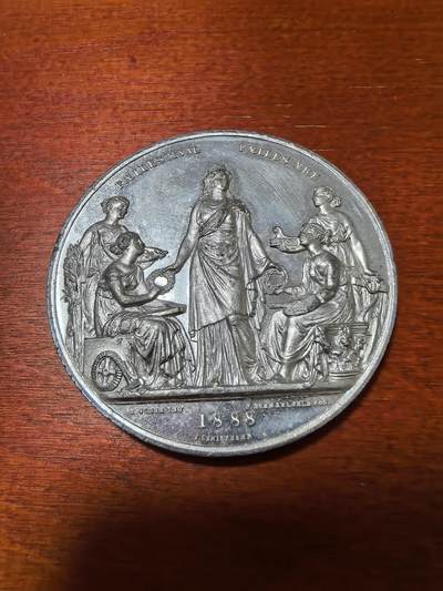长老汇蛇年精选第三十场拍卖 - 1888丹麦哥本哈根北欧工业农业与艺术展览会锡章，54克，54MM