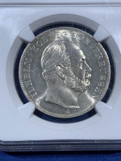 《竞宝斋》第406场 周日，周一，2场连拍 （全场包邮） NGC MS64 德国1871A普鲁士胜利泰勒 银币