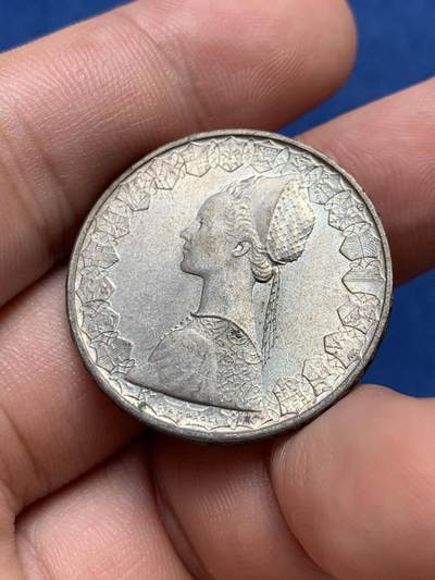 《竞宝斋》第406场 周日，周一，2场连拍 （全场包邮） 意大利1961年帆船少女500里拉银币