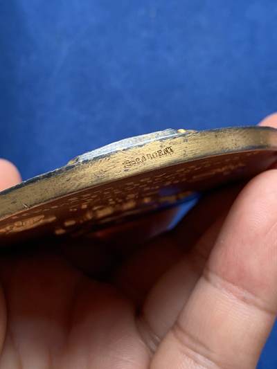 《竞宝斋》第406场 周日，周一，2场连拍 （全场包邮） 名家名作大师DAMMANN作巴黎艺术与技术博览会镀金银质大章 219.1克 76.9mm 丰饶角2银 带盒   银质罕见 值得收藏