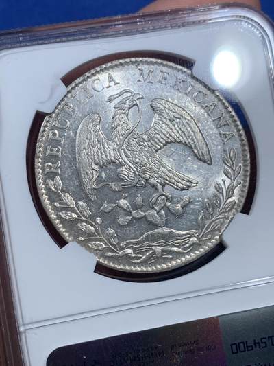 《竞宝斋》第406场 周日，周一，2场连拍 （全场包邮） NGC MS63 墨西哥 1882 GO SB 8里亚尔 花边鹰洋 银光漂亮