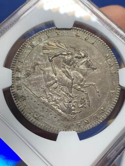 《竞宝斋》第406场 周日，周一，2场连拍 （全场包邮） NGC AU58 英国1820乔治三世马剑无敌状态。比很多MS61都好，NGC给分过于保守，重评大概率加分