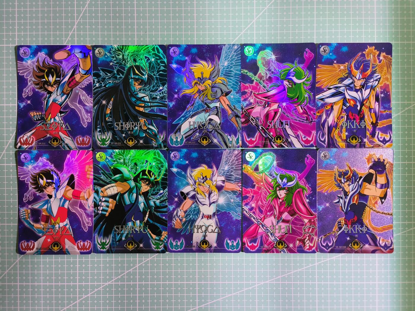 C先生卡牌 第8期 豪杰传亲签 西游姬亲签 卡德曼亲签 人间传亲签（品控显微镜勿拍！默认微瑕。持续收拍品中。。欢迎送拍） 【彩闪】卡游《圣斗士星矢》五小强  共10张