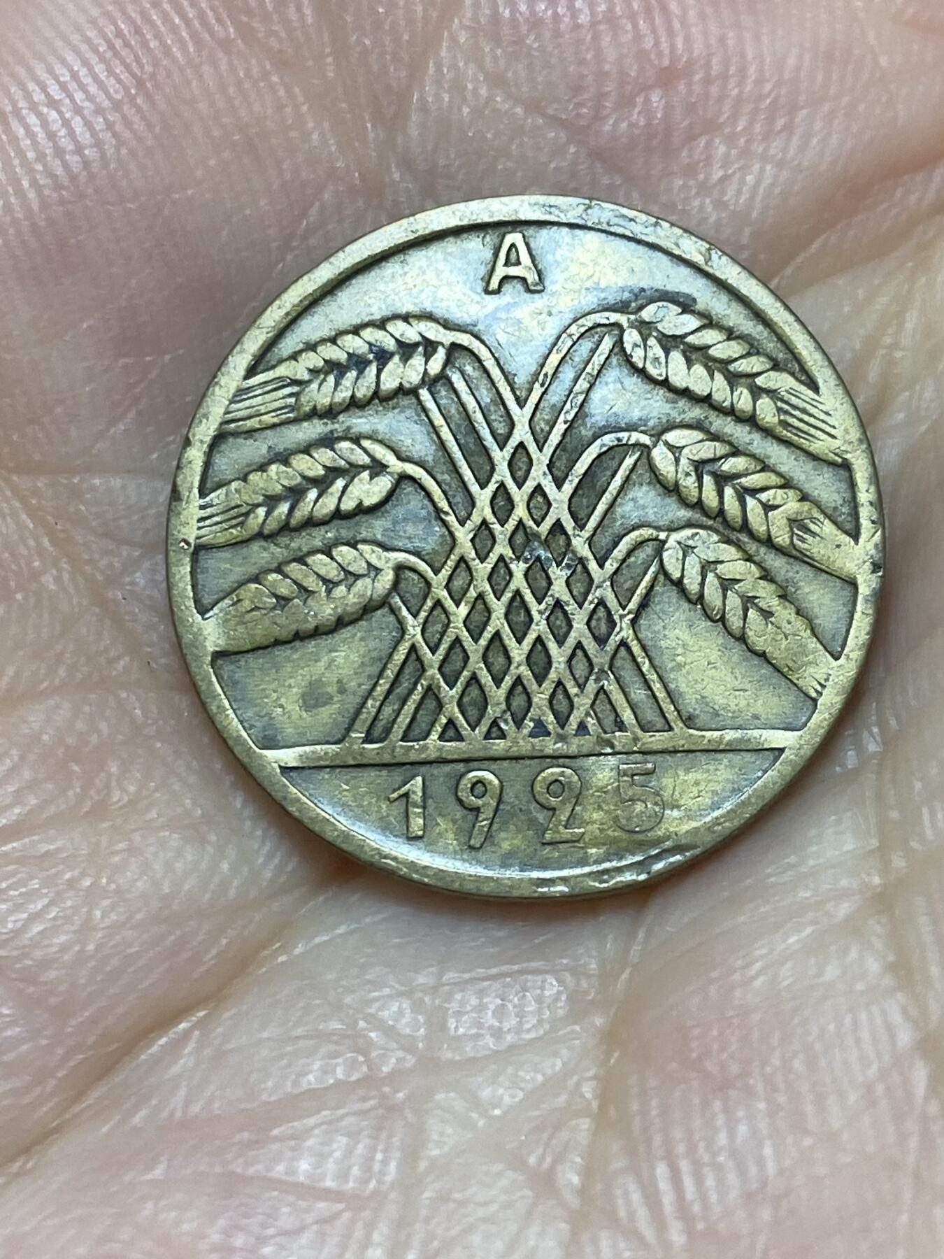 2025年第七十二场(总第九十八场）外国好品散币(免佣金) 德意志魏玛共和国1925年10芬尼(A标柏林造)