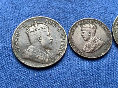 《竞宝斋》第406场 周日，周一，2场连拍 （全场包邮） 3枚一组 香港壹仙铜币