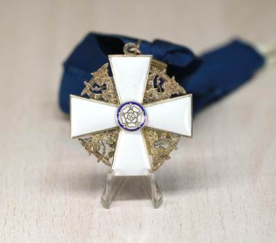 大猫徽章拍卖 第275期 芬兰 指挥官一级白玫瑰勋章 银制带标 少见早期1948银标 一般授予武装部队将官、部级秘书长等