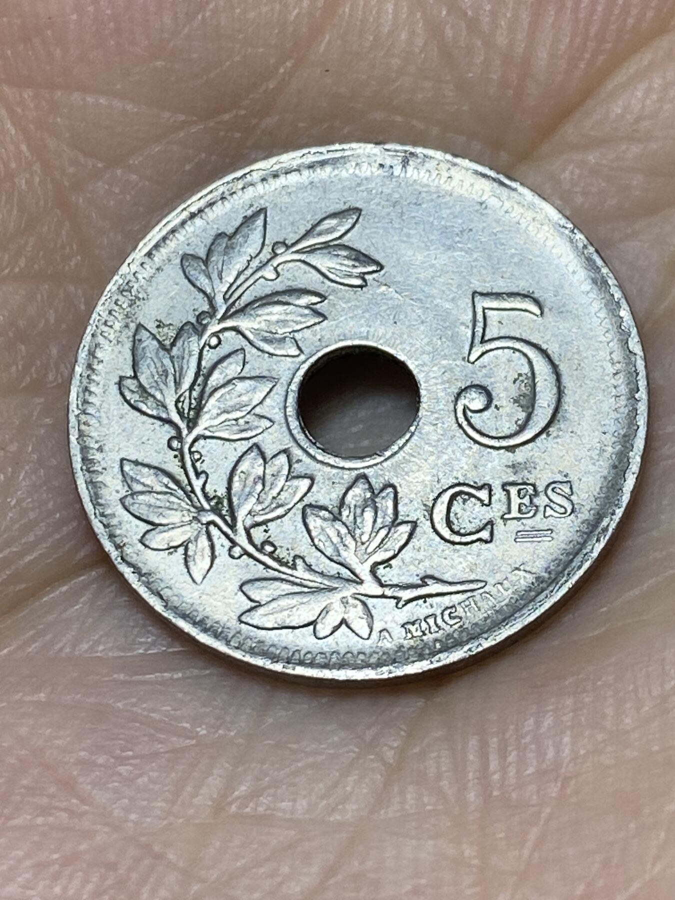 2025年第七十二场(总第九十八场）外国好品散币(免佣金) 比利时🇧🇪1925年5生丁(阿尔贝一世时期，法语版)