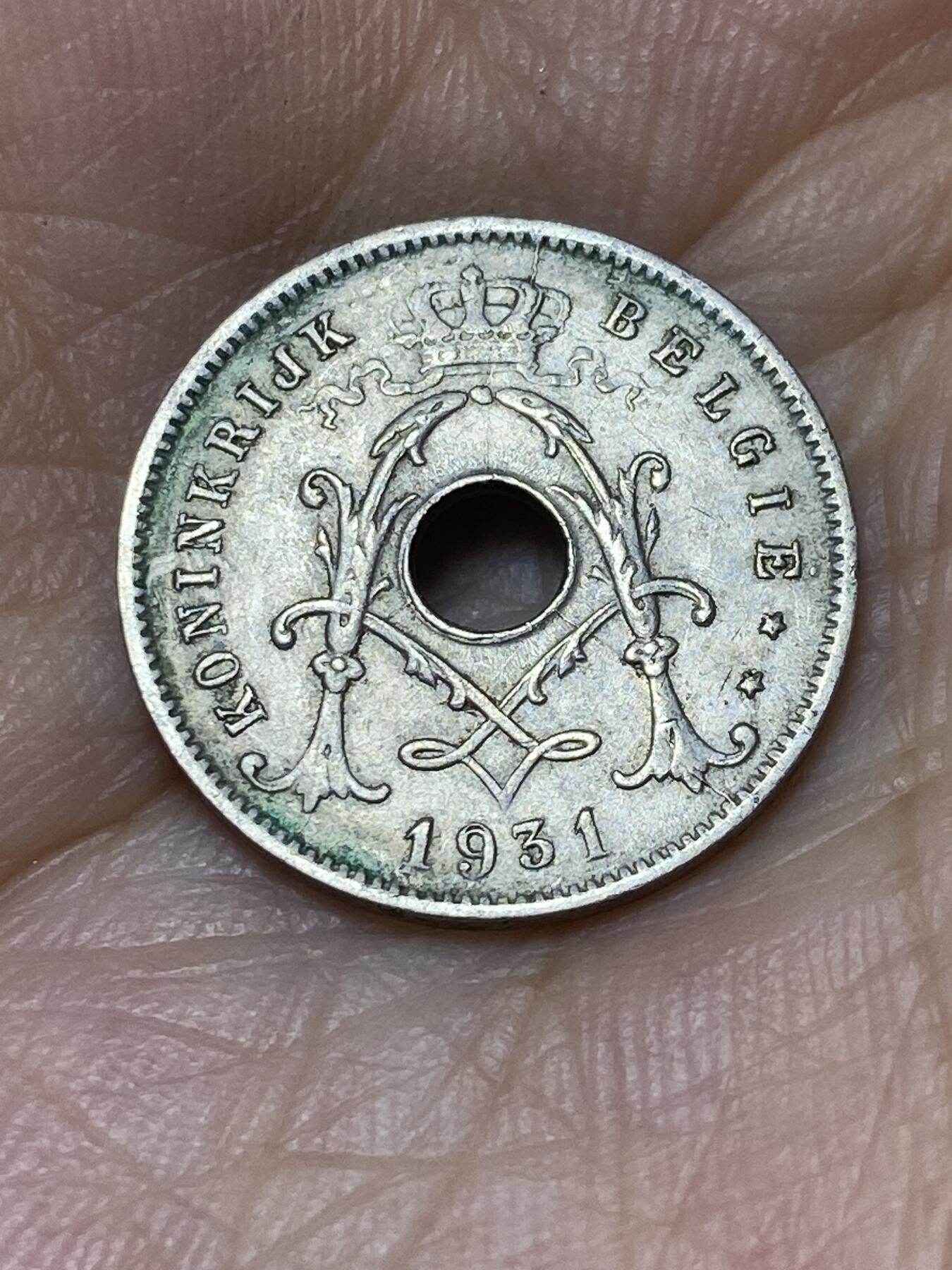 2025年第七十二场(总第九十八场）外国好品散币(免佣金) 比利时🇧🇪1931年5生丁(阿尔贝一世时期，带星版，荷语版关门年仅发行2年)