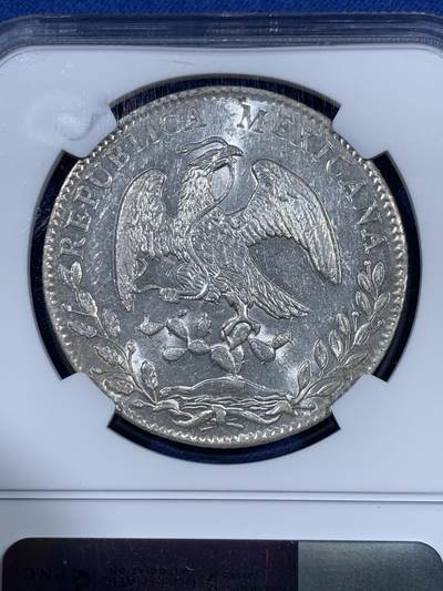 《竞宝斋》第406场 周日，周一，2场连拍 （全场包邮） NGC MS63 墨西哥 1882 GO SB 8里亚尔 花边鹰洋 银光漂亮