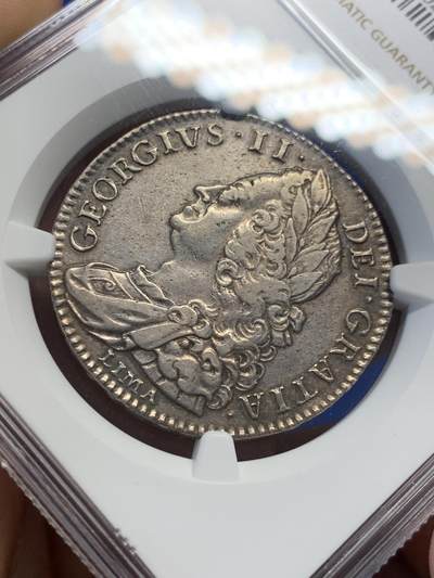 《竞宝斋》第406场 周日，周一，2场连拍 （全场包邮） NGC XF40 英国1746年乔治二世利马半克朗