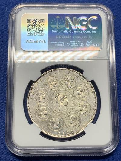 《竞宝斋》第406场 周日，周一，2场连拍 （全场包邮） NGC UNC 德国 1828年巴伐利亚祝福王室历史协定泰勒