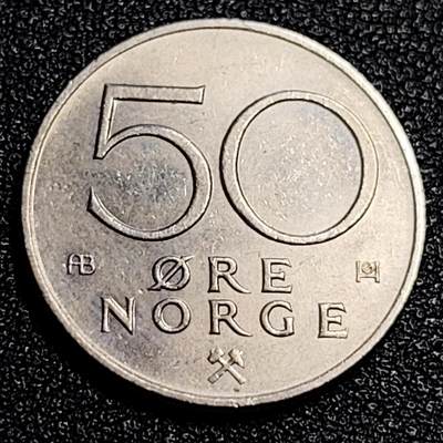 泉币菌-第67场-精品场 挪威1975年 50欧尔硬币 奥拉夫五世 22mm