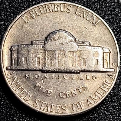 泉币菌-第67场-精品场 美国1964年5美分 杰斐逊纪念币 背图总统在蒙蒂塞洛的故居