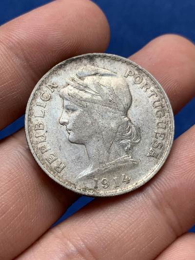 《竞宝斋》第406场 周日，周一，2场连拍 （全场包邮） 葡萄牙1914自由女神50分银币