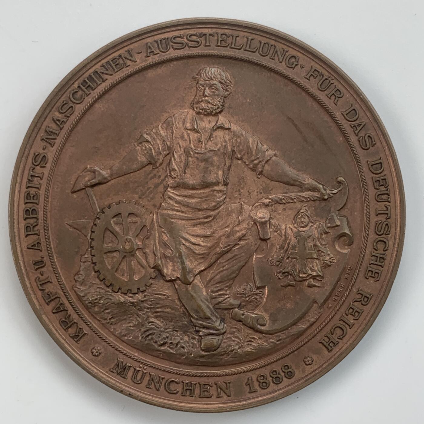 掌中浮雕-藏着的欧洲第032场 1888年德国奥格斯堡博览会纪念铜章，65mm
