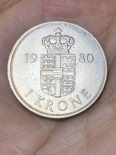 2025年第七十三场(总第九十九场）外国好品散币(免佣金) - 丹麦🇩🇰1980年1克朗(玛格丽特二世第二套，B; B版仅发行3年)