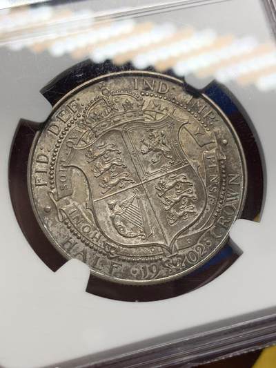 《竞宝斋》第406场 周日，周一，2场连拍 （全场包邮） NGC PF63MATTE 英国1902爱德华七世半克朗 银币