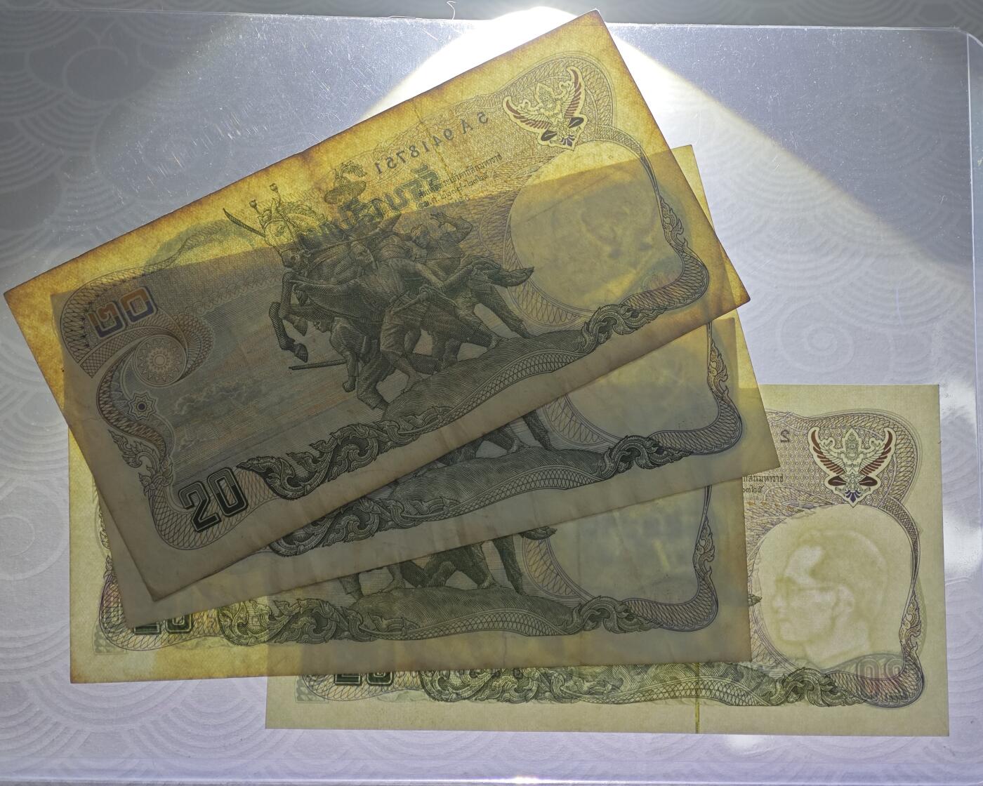 泰国1981年20铢老版纸币原票美品4张一起打包不单出
