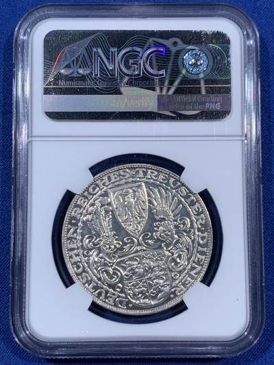 《竞宝斋》第406场 周日，周一，2场连拍 （全场包邮） NGC MS64 德国 1927年兴登堡80大寿纪念币型章 高分好状态