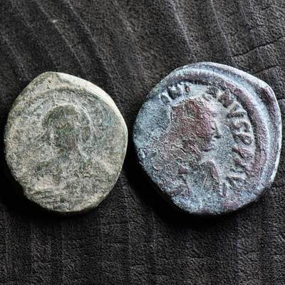 【良泉】第36期【直播场】8月21日晚19.30点开拍！173组，西方古代钱币、杂项专场 -  【藏家出品D】【拜占庭】大铜币2枚，总重28.54克