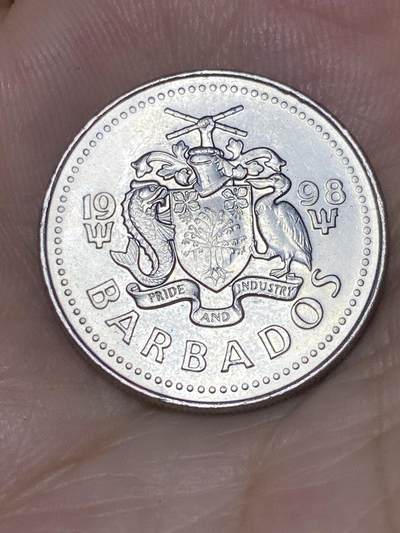 2025年第七十三场(总第九十九场）外国好品散币(免佣金) 巴巴多斯🇧🇧1998年25分(第一套，铜镍材质无磁版)