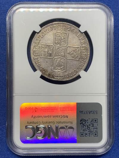 《竞宝斋》第406场 周日，周一，2场连拍 （全场包邮） NGC XF40 英国1746年乔治二世利马半克朗