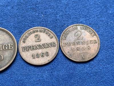 《竞宝斋》第406场 周日，周一，2场连拍 （全场包邮） 3枚一组 德意志汉诺威、巴伐利亚、萨克森2芬尼格铜币