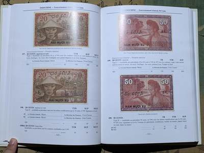 《竞宝斋》第406场 周日，周一，2场连拍 （全场包邮） 全新未开封 法属印支纸币目录，硬壳精装，包含东南亚各国法国占领期间各种纸币，法属印支纸币向来以设计精美广受玩家喜爱。