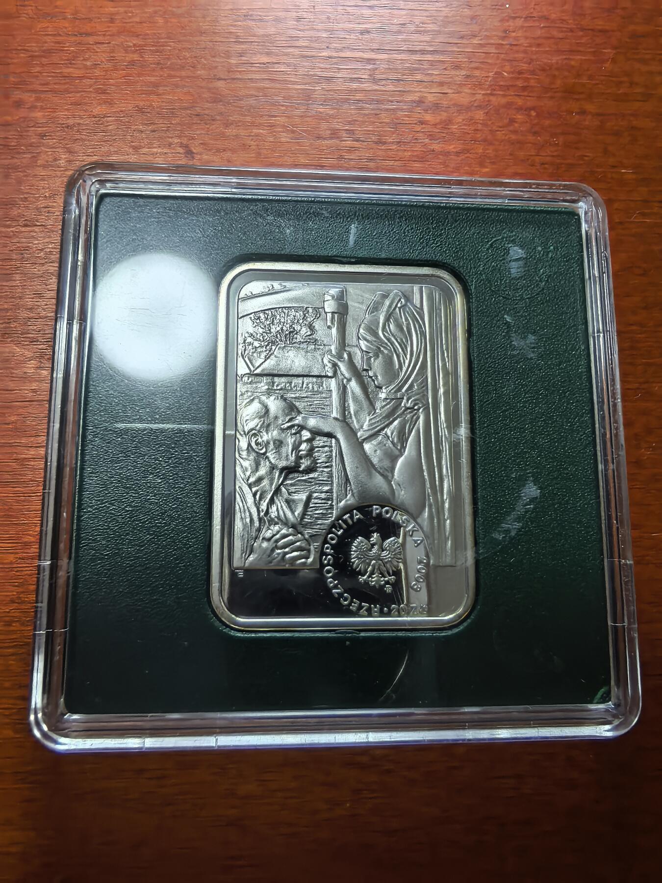 长老汇蛇年精选第二十九场拍卖 2003波兰画家雅克·马尔切夫斯基20兹罗提局部彩色精制银币，原厂盒