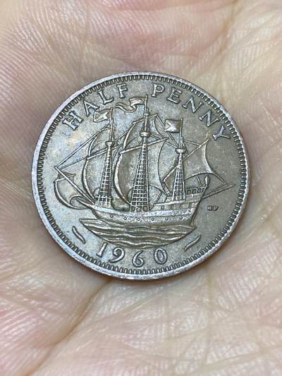 2025年第七十二场(总第九十八场）外国好品散币(免佣金) - 英国🇬🇧1960年半便士(伊丽莎白二世青年桂冠第二版)