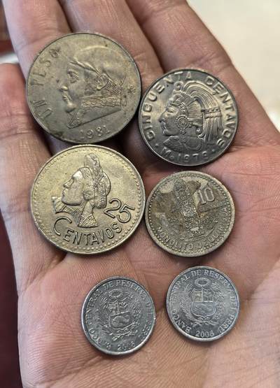 南宋泉阁俄币 外币 国币 专场第十五期【送拍无额外佣金】 - 南美 墨西哥/危地马拉/秘鲁钱币一组六枚