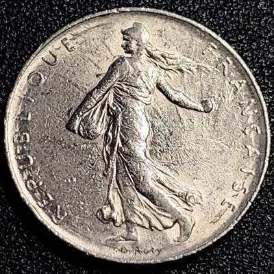 泉币菌-第67场-精品场 法国早期（1973年）1法郎镍币  播种女神 入欧前 末版 绝版币
